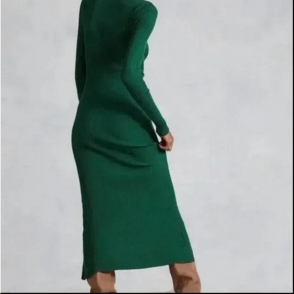 Anthropologie SEAMED KNIT MAXI DRESS Green NWT Small - Picture 5 of 8